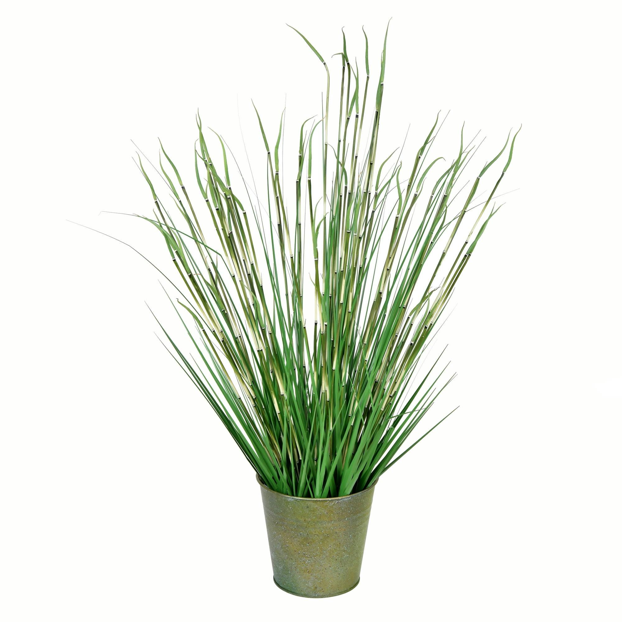 Evergreen Elegance 41" Artificial Grass in Decorative Metal Pot