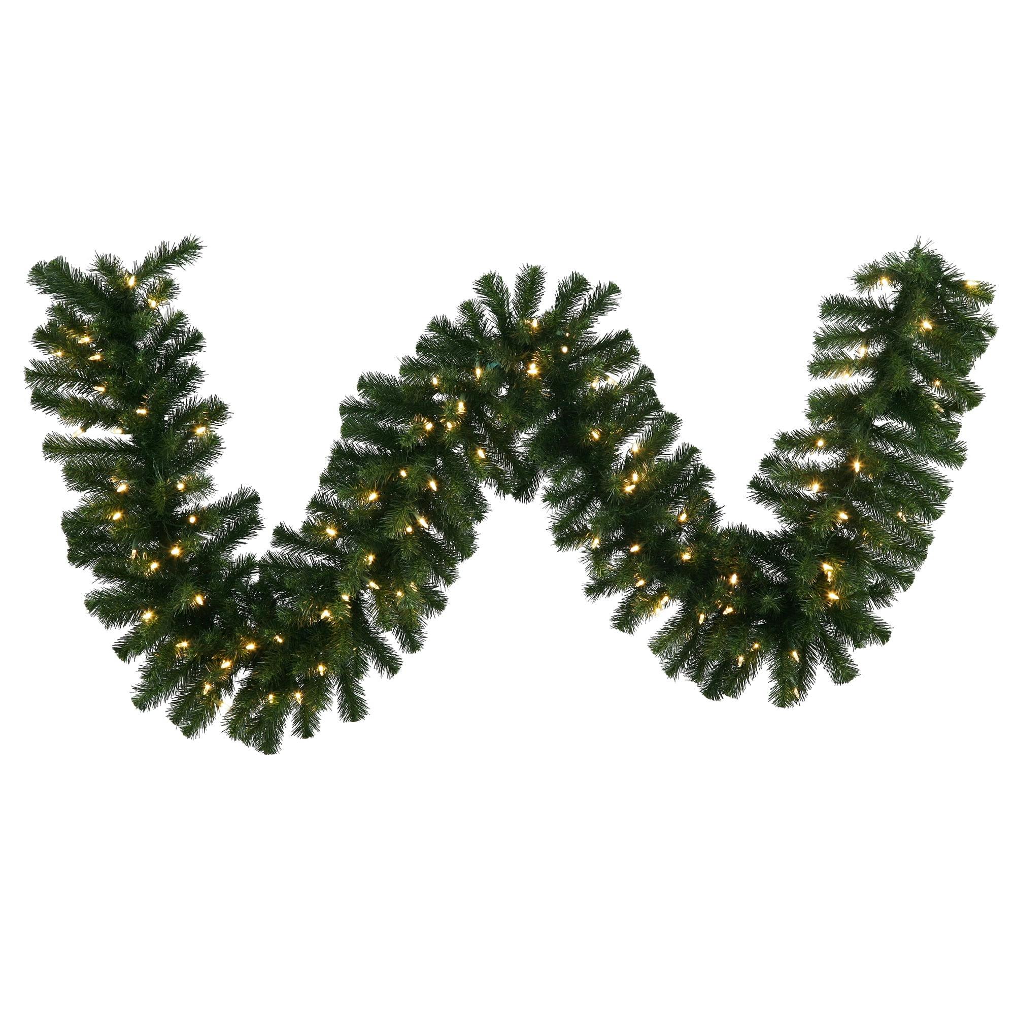 Luminous Pine Bliss 9' Outdoor Artificial Christmas Garland with LED Lights