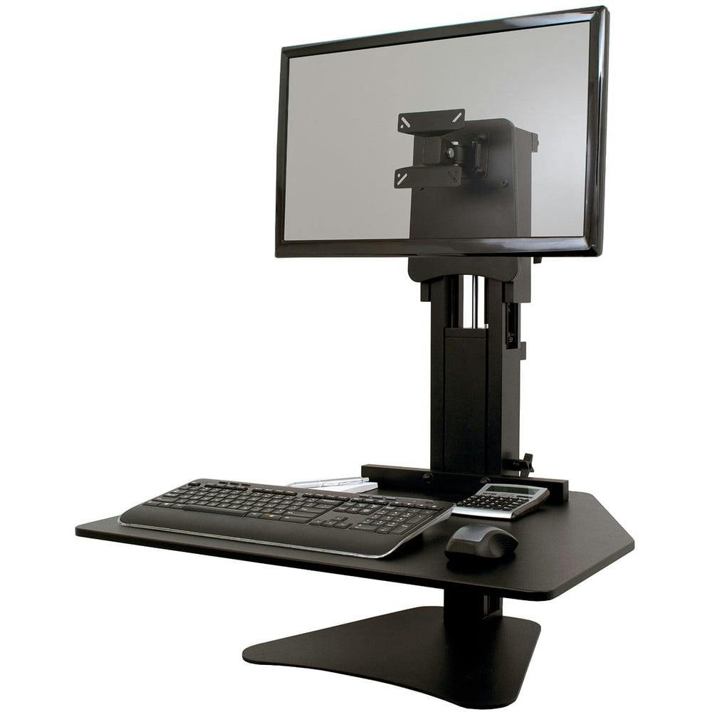 ErgoFlex Black Wood and Steel Adjustable Height Sit-Stand Desk Converter