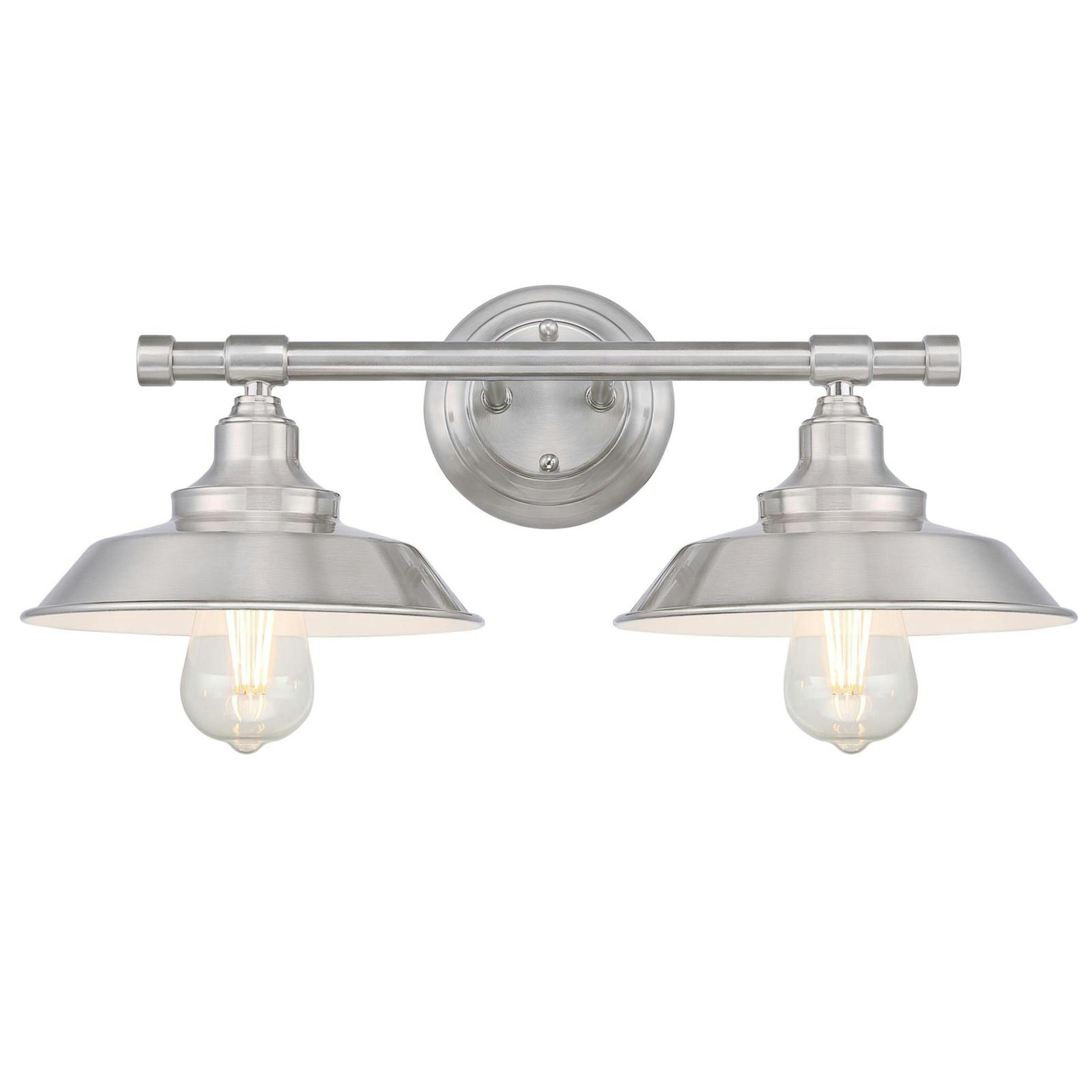Iron Hill Modern Bell-Shaped Brushed Nickel 2-Light Wall Sconce