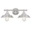 Iron Hill Modern Bell-Shaped Brushed Nickel 2-Light Wall Sconce