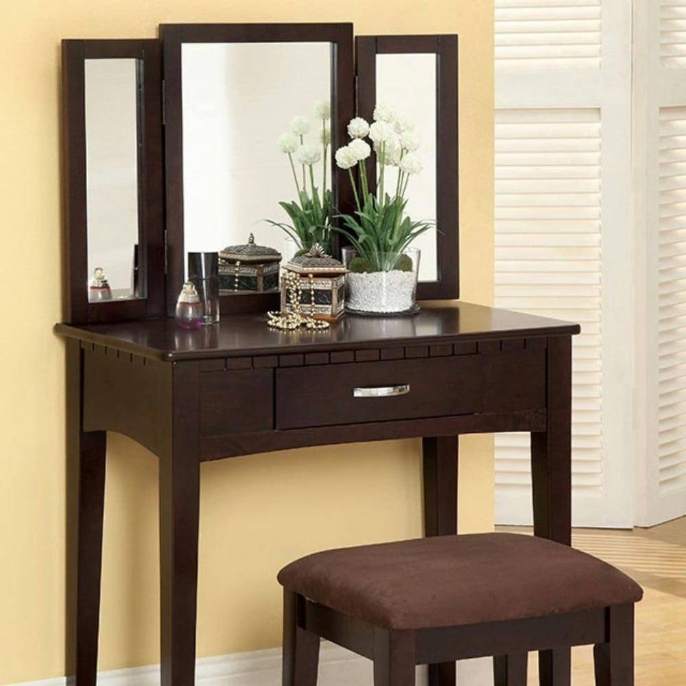 Espresso Potterville 32" Transitional Vanity Set with Bench