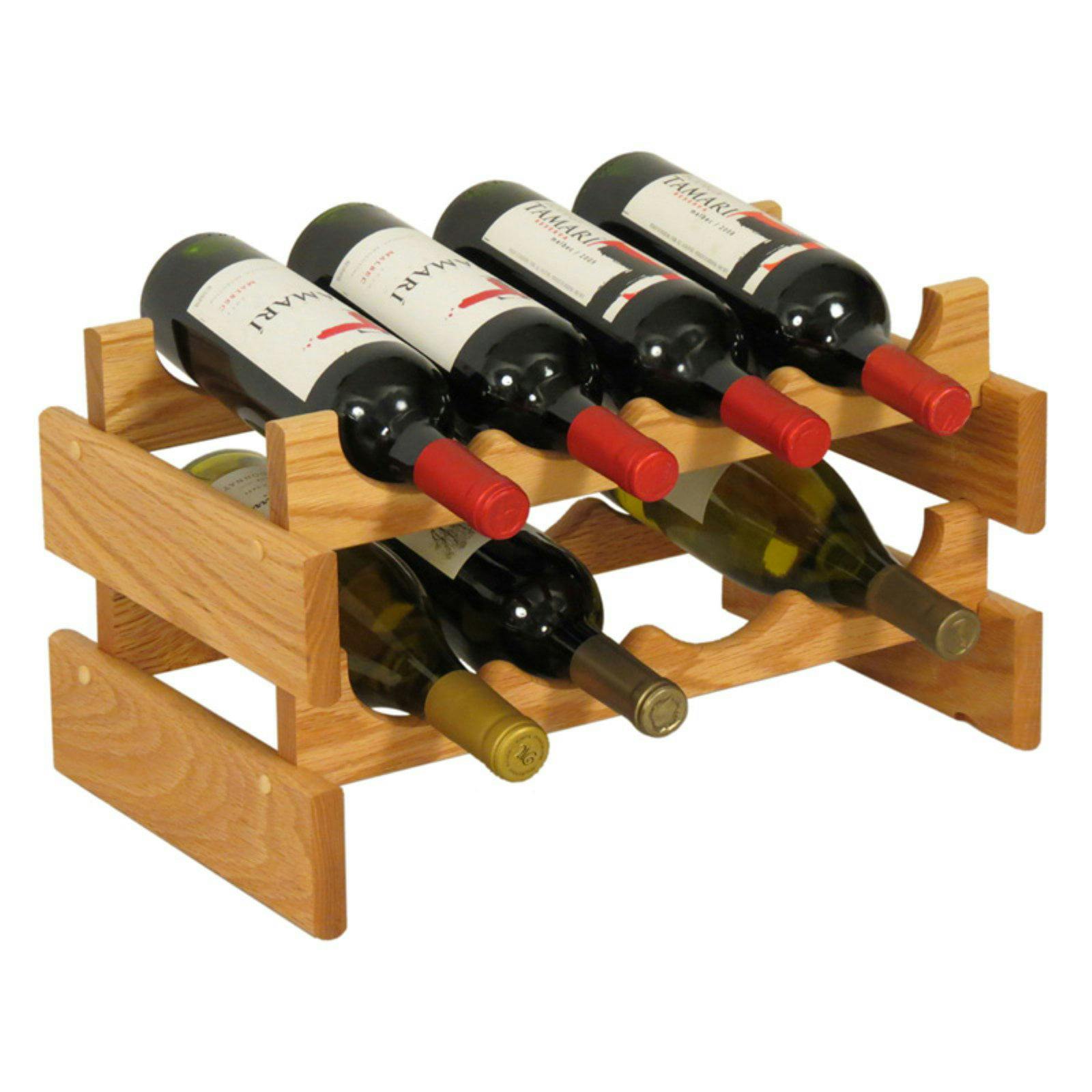 Dakota Oak 8-Bottle Ladder Wine Rack in Mahogany