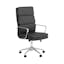 Transitional High Back Black Leather Swivel Desk Chair with Chrome Base