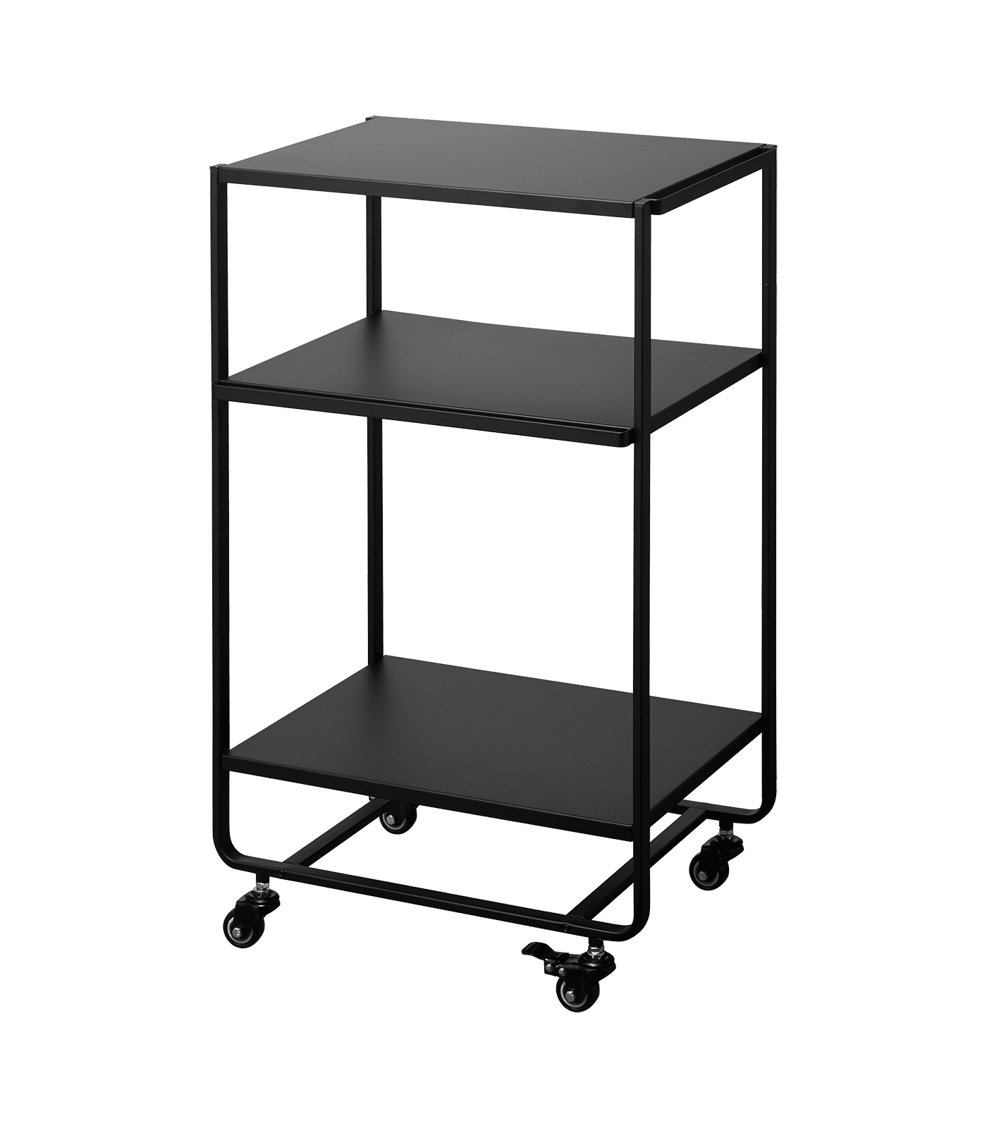 Elegant Black Steel 3-Tier Kitchen Cart with Lockable Wheels