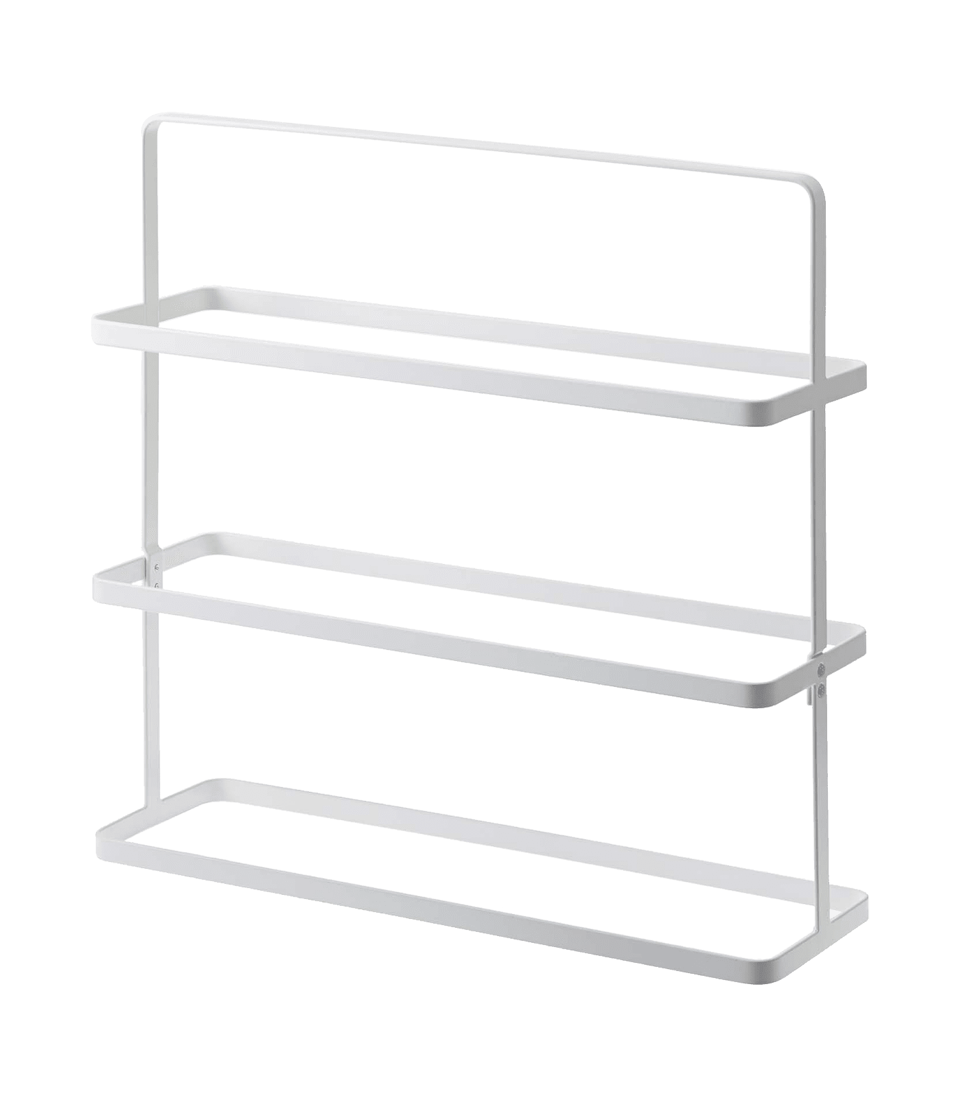 Compact Modern White Steel 3-Tier Shoe Rack
