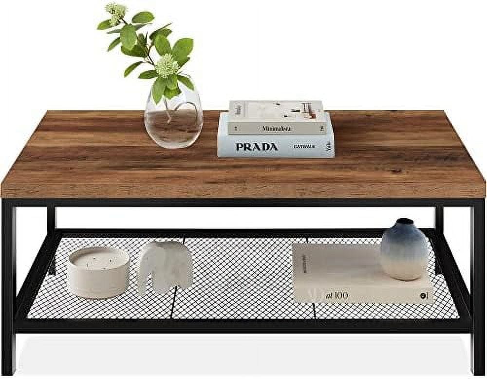 Modern Farmhouse 49'' Wood and Metal 2-Tier Coffee Table