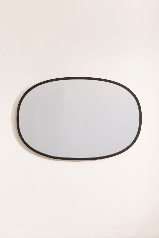 Hub 24"x36" Black Oval Rubber Wall Mirror