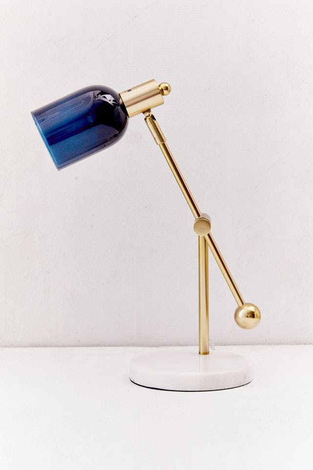 Marcel 44" Blue Gold White Contemporary Desk Lamp