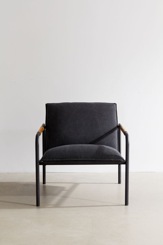 Owen Charcoal Gray Metal Lounge Chair
