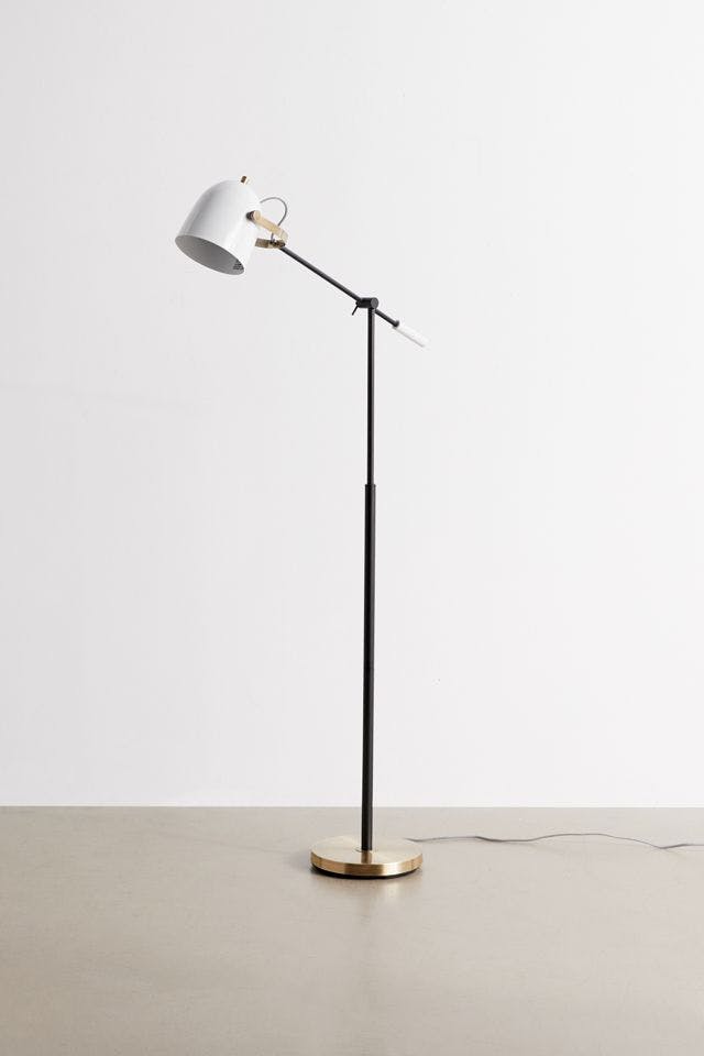 Casey Black, White, and Brass Floor Lamp