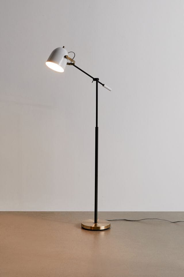 Casey Black, White, and Brass Floor Lamp