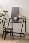 LumiSource 2-Tier Desk, Black and Clear