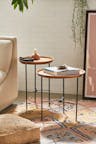 DecMode 21" x 16" Brown Metal Traditional Accent Table