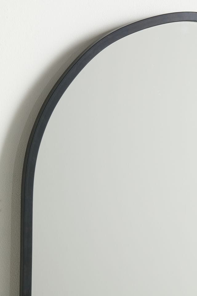 Hub 24"x36" Black Arched Decorative Wall Mirror