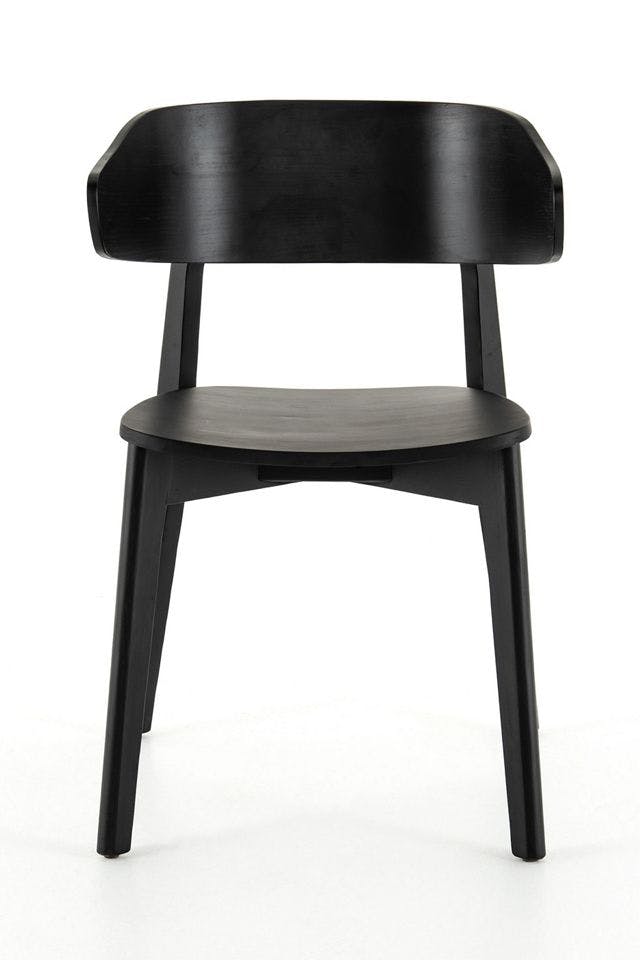 Aiden Black Rustic Wood Dining Side Chair