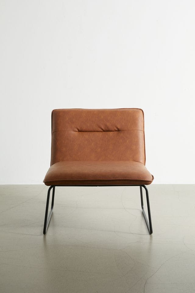 Spencer Leather Industrial Accent Chair