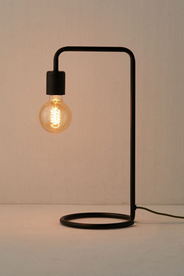 Edison-Inspired Matte Black Adjustable Desk Lamp for Kids