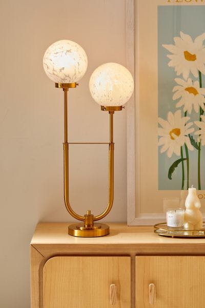 Tortoise Globe Warm Gold Table Lamp