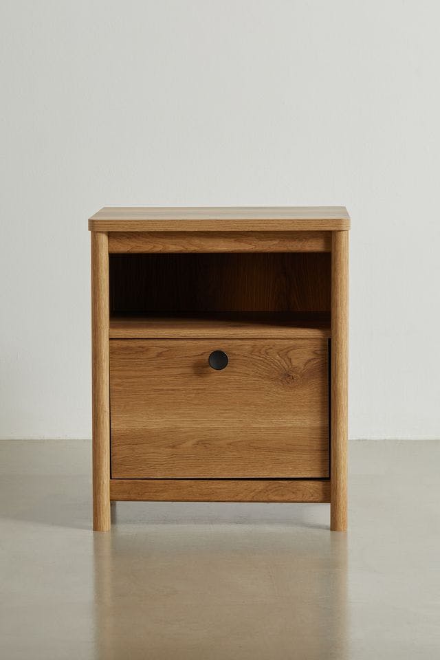 Dover Edge Modern Rustic Timber Oak Night Stand with Drawer