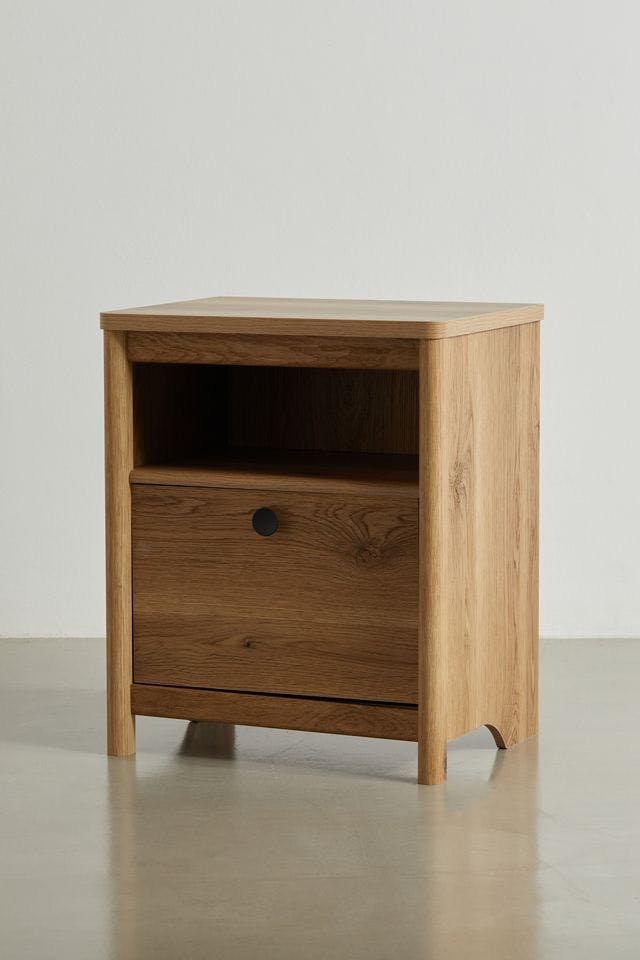 Dover Edge Modern Rustic Timber Oak Night Stand with Drawer