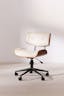 Lombardi Mid-Century Modern Swivel Task Chair in Walnut & Cream