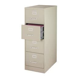 Sturdy Tan Steel 4-Drawer Legal File Cabinet with Lock