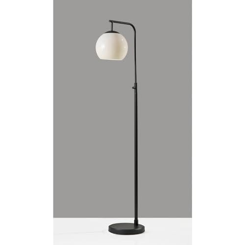 Edison Inspired Black Metal and Clear Glass Globe Floor Lamp