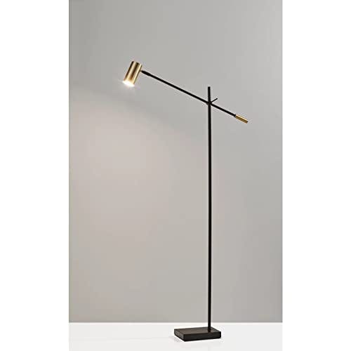 Collette 58'' Adjustable Black & Antique Brass LED Task Floor Lamp