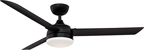 Sleek Black 56" Xeno Wet Smart Ceiling Fan with LED Light