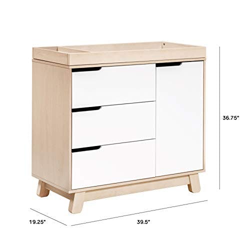 Hudson Modern 3-Drawer GreenGuard Certified Dresser in Washed Natural and White