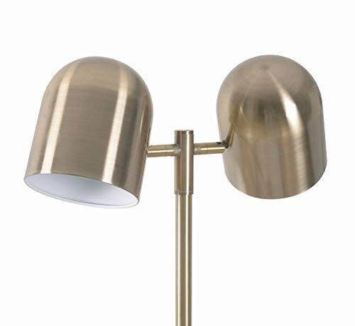 Alden 57'' Antique Brass Finish Adjustable Dual-Shade Floor Lamp