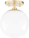 Mitzi H105601-AGB Stella-One Light Semi-Flush Mount in Style-7.5 Inches Wide by 9.25 Inches High, Finish Color: Aged Brass