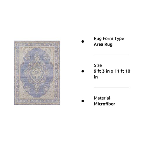 Periwinkle Elegance 9'3" x 11'10" Synthetic Easy-Care Area Rug