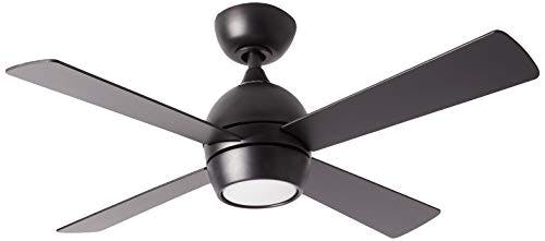 Kwad 44" Black Wood Blade Ceiling Fan with LED Light & Remote