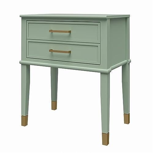 Westerleigh 30'' Pale Green Square Wood End Table with Gold Accents