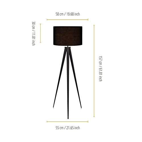 Elegante 61" Outdoor Black Tripod Floor Lamp with Drum Shade