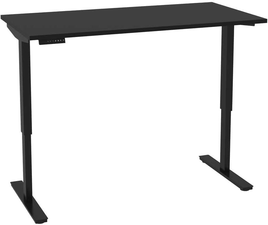Modern Black Adjustable Height Desk with USB, 59.3" Width