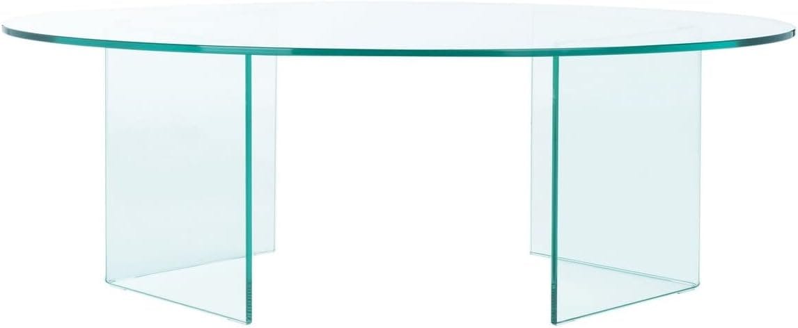 Elegant Oval 51" Clear Tempered Glass Coffee Table