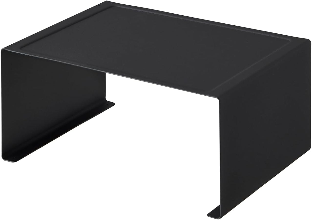 Sleek Black Steel Stackable Kitchen Organizer Shelf, 12" Wide