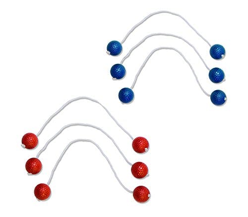Double Wooden Ladder Toss Game Set with Nylon Case, Red/Blue