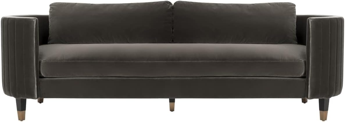 Winford Giotto Mouse Velvet 92'' Sofa with Brass Accents