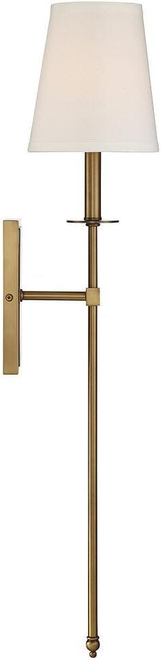 Monroe Elegance Warm Brass Outdoor Wall Sconce with White Shade