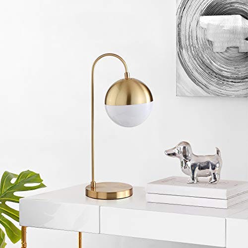 Contemporary Brass Gold 20.5" Desk Lamp with Retro Globe Shade