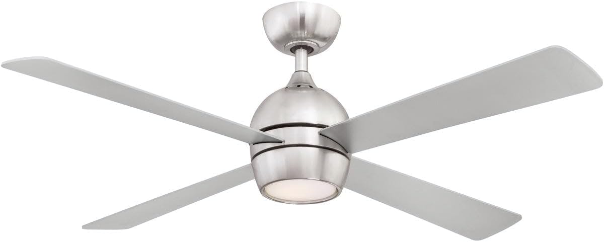 Kwad 52" Smart Ceiling Fan with LED Light and Remote, Brushed Nickel