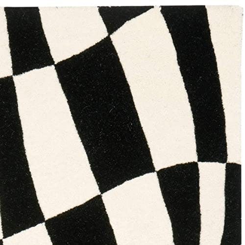 Soho Elegance Black and Ivory Hand-Tufted Wool Area Rug - 5' x 8'