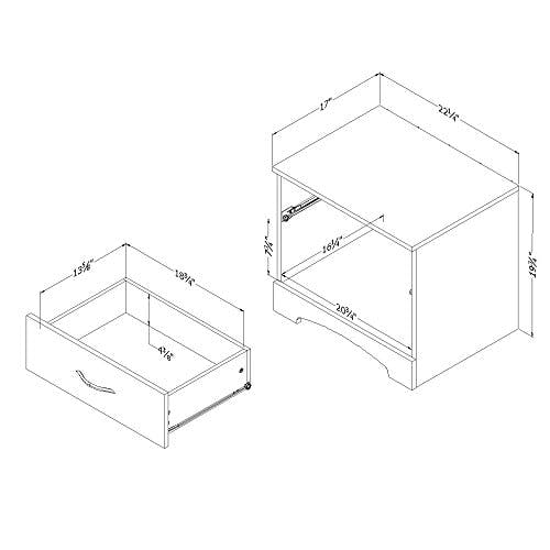 Gray Oak Modern 1-Drawer Nightstand with Open Storage
