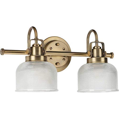Archie Vintage Brass 17" Dimmable 2-Light Vanity Fixture