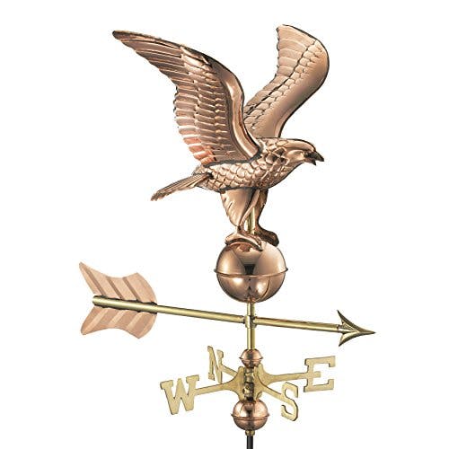 Eagle Emblem 16" Polished Copper Freestanding Garden Weathervane