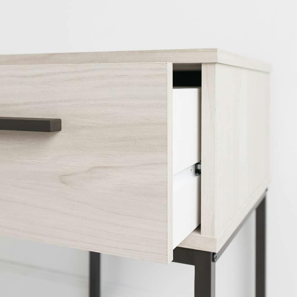 Socalle Transitional Beige 1-Drawer Nightstand with Oak Grain